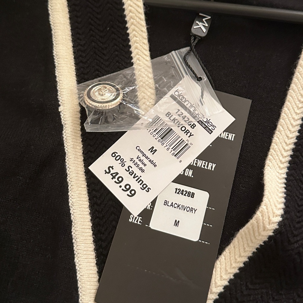 Metric Knit Black Cardigan - Picture 3 of 4
